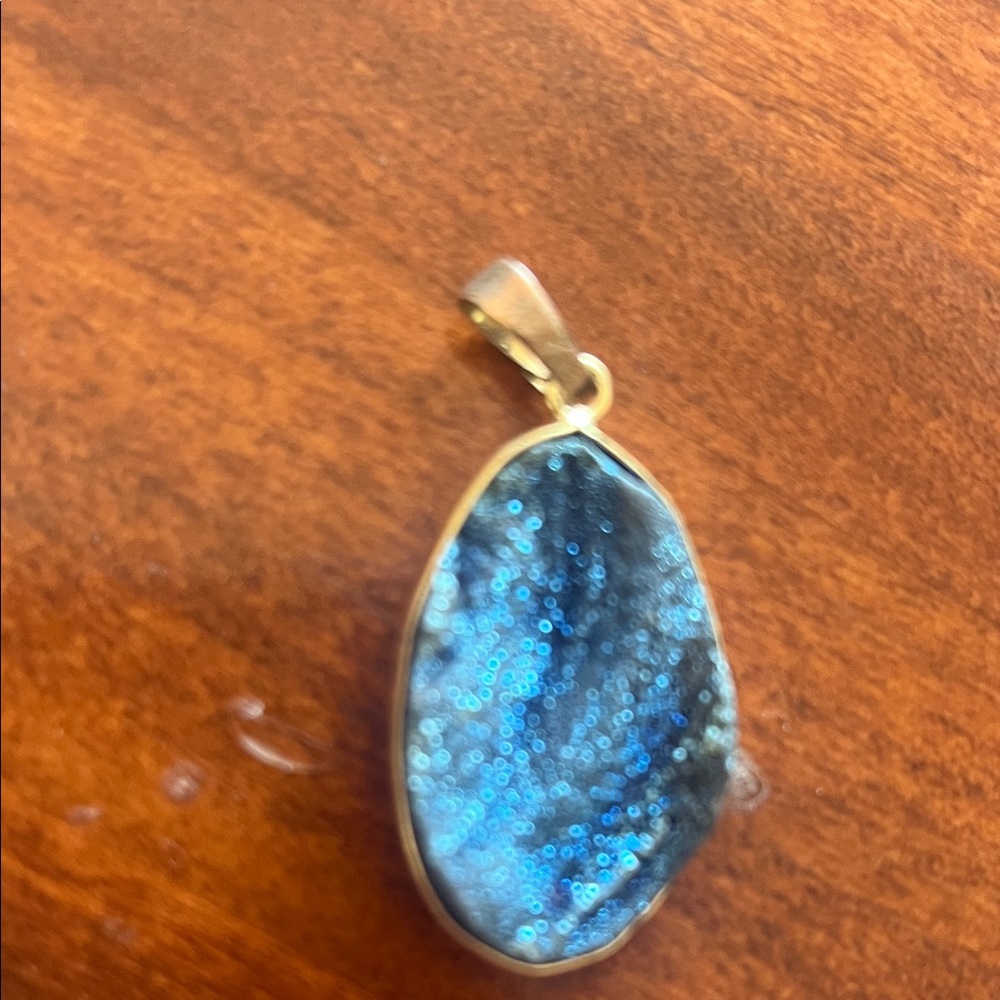 Blue and Gold Pendant Necklace